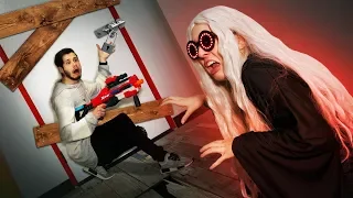 NERF Escape Granny's House Challenge!