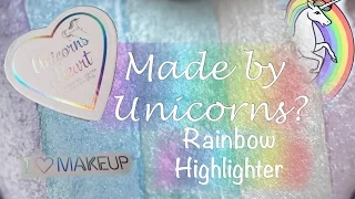 Rainbow Highlighter Unicorns Heart Makeup Revolution  - Review and Swatches - |KarlaSays(english)|