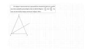 [28/s.151/ZR2OE] W trójkącie równoramiennym poprowadzono dwusieczną kąta przy podstawie