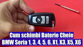 Cum schimbi bateria la cheie (telecomanda) BMW Seria 5 F10, F11, Seria 3, 1, 4, 6, X5, X6, X3, X1