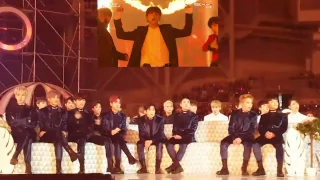 161119 EXO(엑소) reaction to BTS(방탄소년단) - Blood Sweat & Tears + FIRE  @MMA