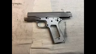 Hand fitting a 1911 slide to frame at Sbardella Arms