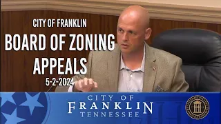 City of Franklin, Board of Zoning Appeals 5-2-2024