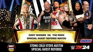 Special Guest Referee Stone Cold | Cody Rhodes vs The Rock | WWE 2K24 Gameplay
