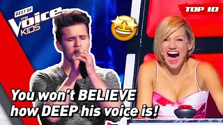 The most STUNNING DEEP voices in The Voice Kids! | Top 10