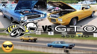 1968 Super Bee 426 hemi vs 1971 Pontiac GTO 455 - PURE STOCK DRAG RACE (single heads-up)