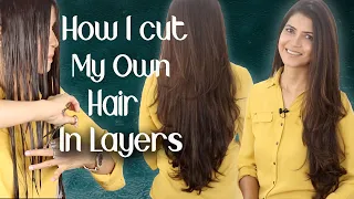 How I Cut My Hair at Home in Layers / Beautiful Long Layered Haircut Tutorial - Ghazal Siddique