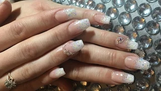 HOW TO Glitter Baby Boomer Acrylic Nails