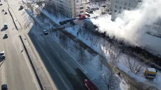 Возгорание в ТЦ "Северное сияние", съёмка с квадрокоптера