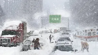 The sky buries Japan! The whole city was covered in snow, Historic snowstorm in Hokkaido