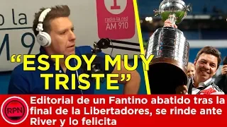 "Estoy muy triste" Fantino abatido tras la final de la Libertadores, se rinde ante River