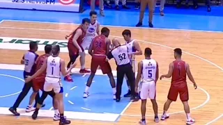 Mark Barroca gets Mad at Referee for Pushing him during a Jumpball situation