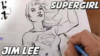 Jim Lee drawing Supergirl