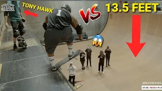 TONY HAWK'S 13.5 FOOT VERT vs BIG BOY (335 POUNDS)