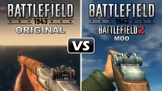 Original vs BF2 Mod - Battlefield 1943 & Battlefield 2 Mod Weapon Reloads Comparison