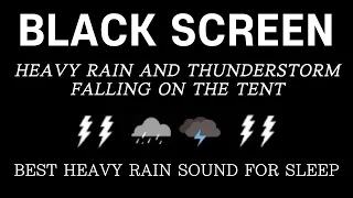 BEST RAIN SOUND FOR SLEEPING -Heavy rain & thunderstorm on the tin roof  | Black Screen, Study, Rest