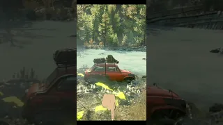 Crane Machine & Cars vs Crossing River & Mud / Spintires Mud Runner