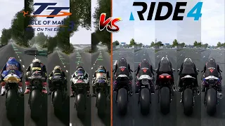 TT Isle Of Man: Ride on the Edge 3 VS RIDE 4 | BIKES ENGINE SOUND AND TOP SPEED COMPARISON
