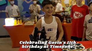 Celebrating Gavin's 11th birthday at Timezone!