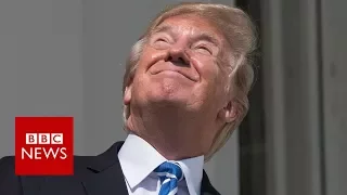 Donald Trump looks directly at the Sun - BBC News