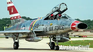 F-100 Super Sabre Flybys in HD + Drag Chute! Thunder Over Michigan 2022