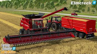 Doing a Wheat Harvesting Contract. Baling Straw & Selling Bales🔸Farming Simulator 22🔸Elmcreek #19🔸4K