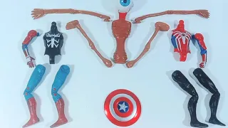 merakit mainan venom siren head vs Spider-Man Miles Morales superhero American toys