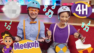 Blippi and Meekah's Musical Moonlight Rollerway! | 4 HOURS OF MEEKAH! | Educational Videos for Kids