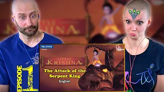 Little Krishna REACTION | Episode 1 ATTACK of SERPENT KING | English Cartoon Full | Foreigners REACT