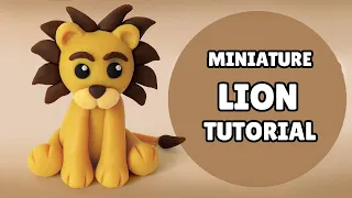 🔴MINIATURE LION - How to Make Easy Polymer Clay, Fondant  Cake Topper Tutorial DIY