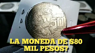 moneda de 50 PESOS COYOLXAUHQUI 1982 vale miles de pesos?