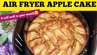 SIMPLE AIR FRYER FRENCH APPLE CAKE RECIPE. THIS CAKE WILL MELT IN YOUR MOUTH😀😀