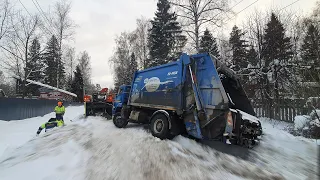 Ох уж эти мусоровозы... Еще один застреванец в СНТ.