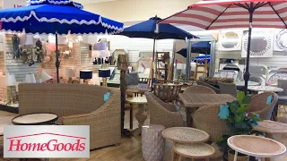 HOMEGOODS OUTDOOR PATIO FURNITURE ARMCHAIRS TABLES SOFAS SHOP WITH ME SHOPPING STORE WALK THROUGH