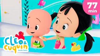 ¡Hora del baño! y más canciones infantiles con Cleo y Cuquin | Familia Telerin