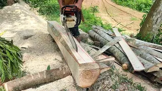 The process of sawing wood makes items measuring 5.5×5.5 for home construction materials