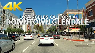 GLENDALE - Driving Downtown Glendale, Los Angeles, California, USA, 4K UHD