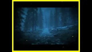 Skyrim (ambient music, raindrops, crickets, trees) - Night Rain Ambiance 2