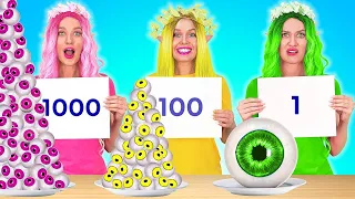 DÉFI ALIMENTAIRE 1000 COUCHES #2 || Nourriture Géante VS Minuscule Pendant 24H par 123 Go! FOOD