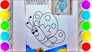 How to colour a BUTTERFLY colouring easy step by step ​#BUTTERFLY #kidds