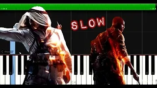 Battlefield 1 - Flight of the Pigeon - Easy Piano Music - SLOW