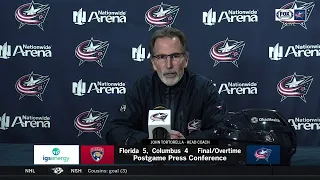 John Tortorella stays positive after gut-wrenching overtime loss | BLUE JACKETS-PANTHERS POSTGAME