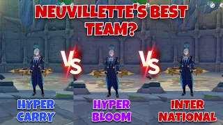 Neuvillette Hypercarry vs Hyperbloom vs National Gameplay Comparison Showcase! What’s His Best Team?