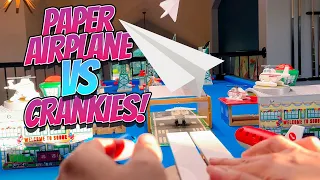 CRANKIES VS HAROLD AND THE PAPER PLANES! WHO WILL WIN?! #paperairplane #thomasandfriends #toys