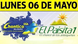 Resultados PAISITA y CHONTICO DIA del Lunes 6 de Mayo de 2024  CHANCE 😱💰🚨🔥🍀