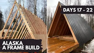 Building an Off Grid A-Frame Cabin in Alaska - TIMELAPSE - Episode 2