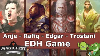Anje vs Rafiq vs Edgar Markov vs Trostani EDH / CMDR game play (ft. Jan from The Spike Feeders)