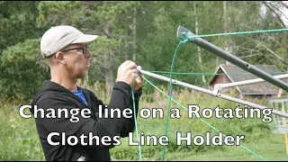 Change Line on a Rotating Clothes Line Holder