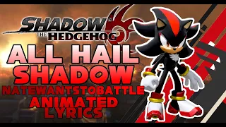 SHADOW THE HEDGEHOG "ALL HAIL SHADOW" @NateWantsToBattle COVER ANIMATED LYRICS