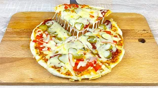 Recipe for this pan pizza is easy and simple to make! 15 minutes and the dish is ready!